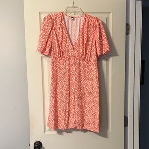 Floral V-Neck Dress - Red